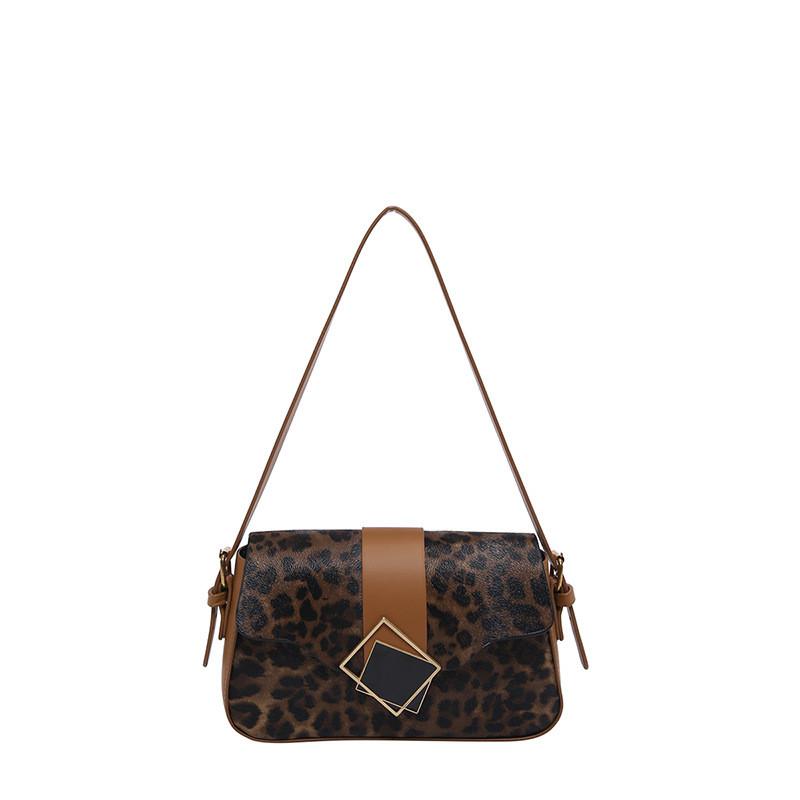 Fashionable Pu Leopard Print Handbag For Women In Elegant Black White Khaki Brown Shades