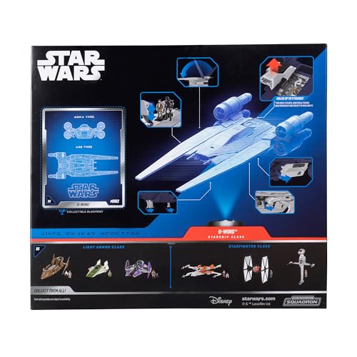 STAR WARS Micro Galaxy Squadron U-Wing Starfighter - 12-Inch Vehicle with Foldout Wings, Troop Bay, Sniper Gun, and Three 1-Inch Micro Figure Accessor