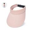1pc Women's Straw Visor Hat Summer Foldable Breathable Woven Adjustable Black Headband For Travel & Outdoor Activities