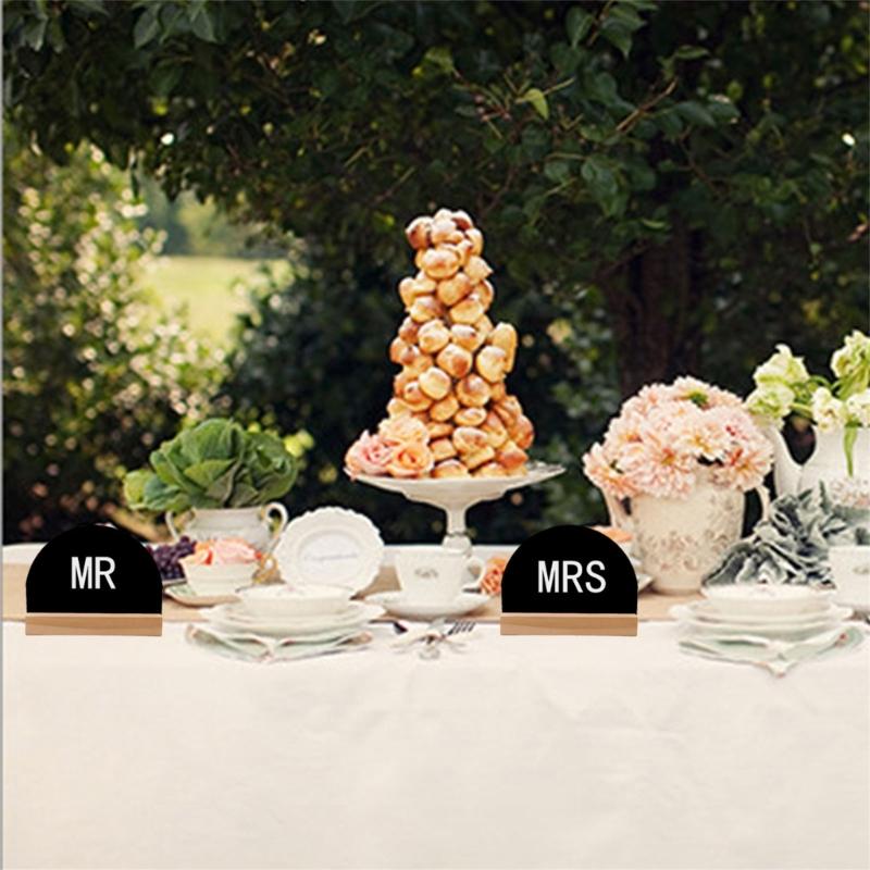 10Pcs Small Chalkboards with Wood Stand Double Sided Message Board Sign Table Number Food Sign for Wedding Party