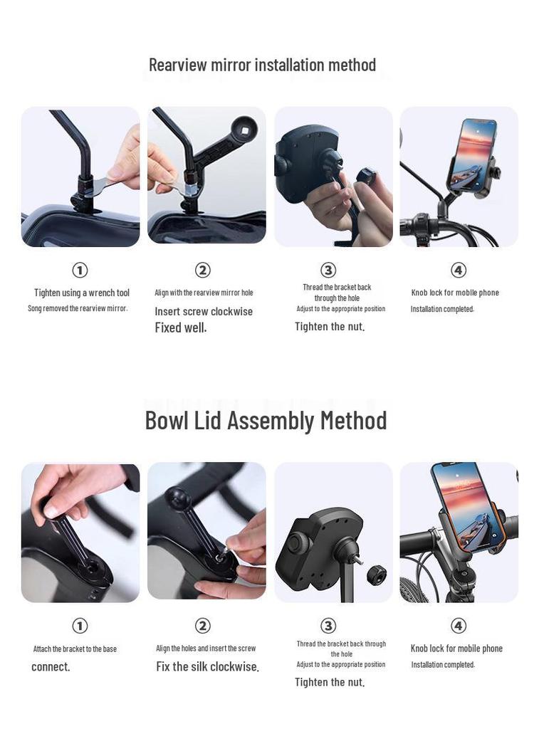 Anti-Shake Phone Mount for Bicycles and Motorcycles - Ideal for Navigation and Delivery