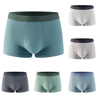 Intimo traspirante da uomo, boxer, slip in cotone, tinta unita