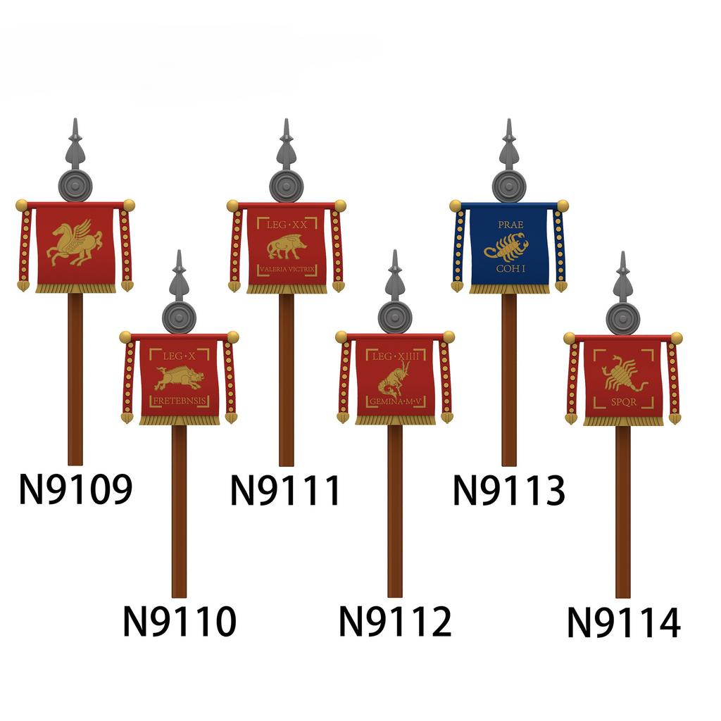 Medieval Series Roman Army Flag Building Blocks Toys