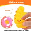 Duck Car Ornaments Yellow Duck Car Dashboard Decorations Set with Sunglasses, Swimming Ring Kids Bath Toys Home Duck Decoration