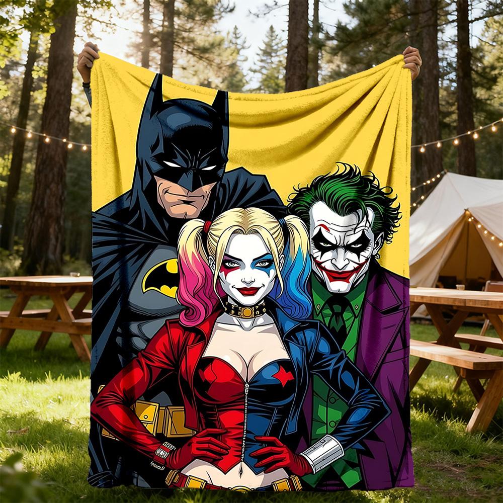 1PC Batman Joker Outdoor Blanket Lightweight Flannel, Soft & Warm, All-Season Use for Sofa, Outdoor, Camping, Living Room, Office32