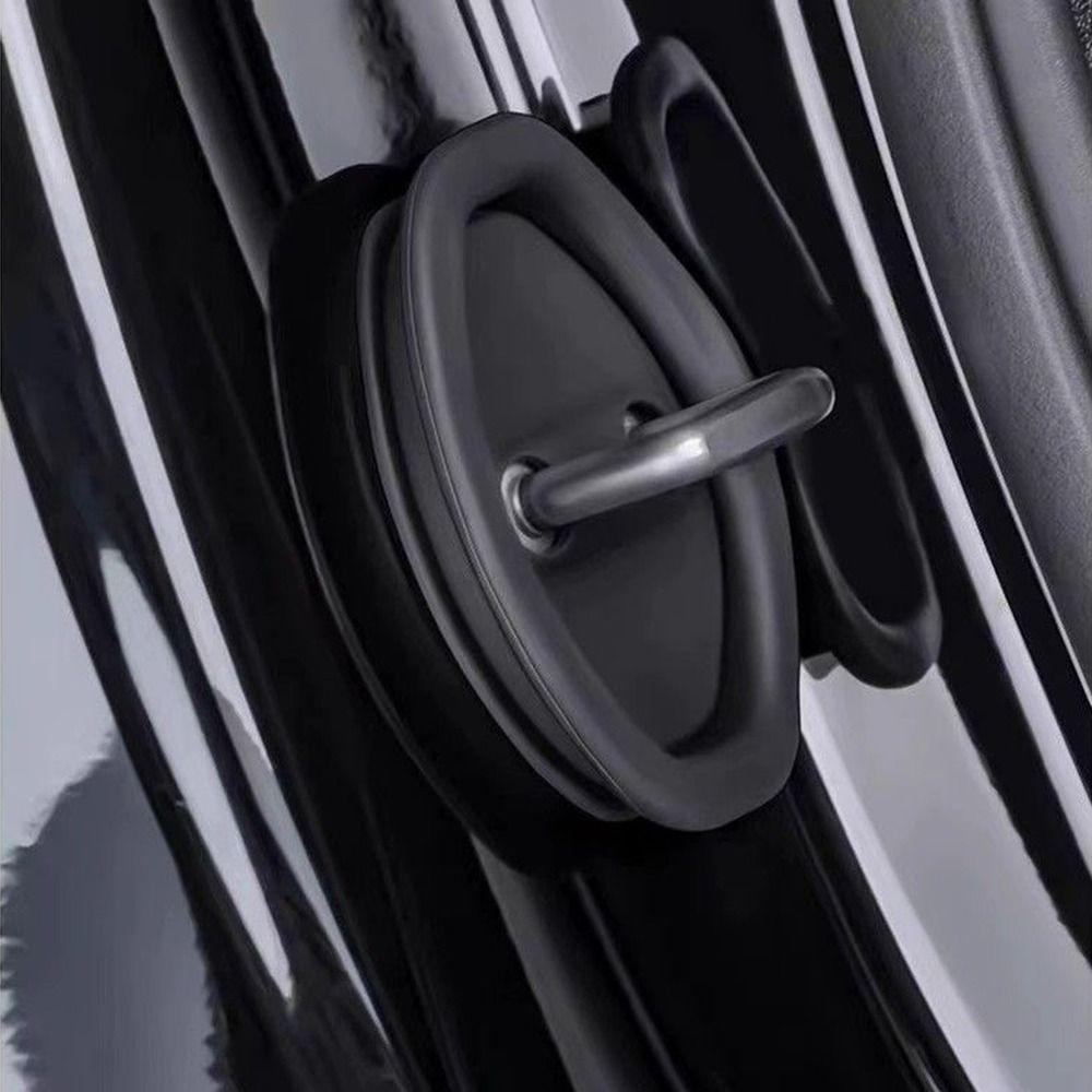 4Pcs Shock Absorbing Car Door Lock Pad Universal Fit Door Lock Protective Cushion  Lock Buckle