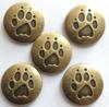 Paw Print Snap DIY Leather Handmade Decorations Fasteners, 15mm, Craft, (100)