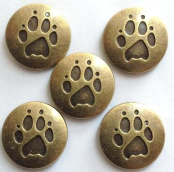 

Paw Print Snap DIY Leather Handmade Decorations Fasteners, 15mm, Craft, (100)