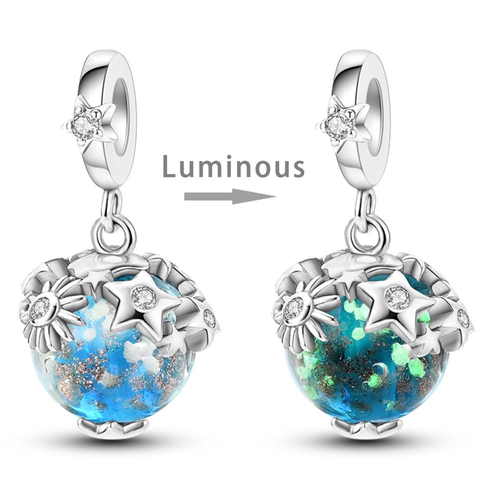 Copper Charms Luminous Amor Esmalte Beads Fit Original Bracelet Pendants Diy Jewelry Gift Charm For Women
