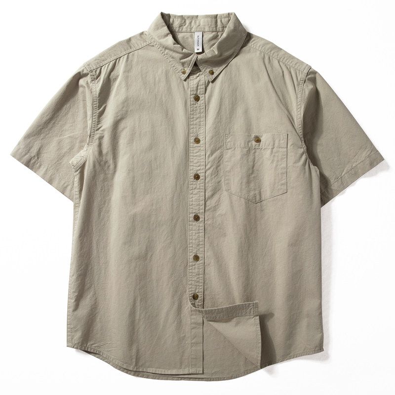 Men's Short-Sleeved Shirt Pure Cotton Thin Breathable Simple Shirt Youth Trend 2024 New Summer Versatile Jacket