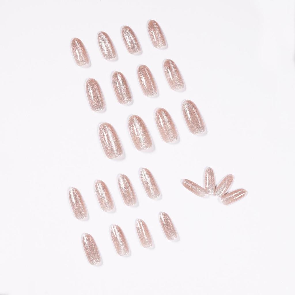 Brown Crystal Cat's Eye Fall/Winter Wearable False Nails Stickers