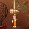 Chinese Style Gourd Pendant Keychain with Embroidered Sachet and Crystal Tassel - Hanfu Accessory and Creative Gift