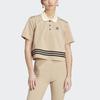 adidas originals Women's Adicolor 70s Polo Shirt 'Brown Desert' IK7850
