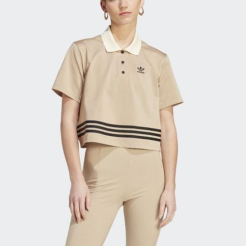adidas originals Women's Adicolor 70s Polo Shirt 'Brown Desert' IK7850