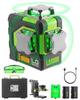 LasGoo LG-3DMAX 3x360° Green Laser Level, 3D Self-Leveling Cross Line Laser, Two Rechargeable Lithium Batteries, Fine-Tuning Bracket Adapter, Green La
