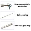 2-pound Silver Portable Pen Clip Retractable Picking Up Tools Magnetic Suction Iron Rod Picking Up Auto Repair Tool Accessories