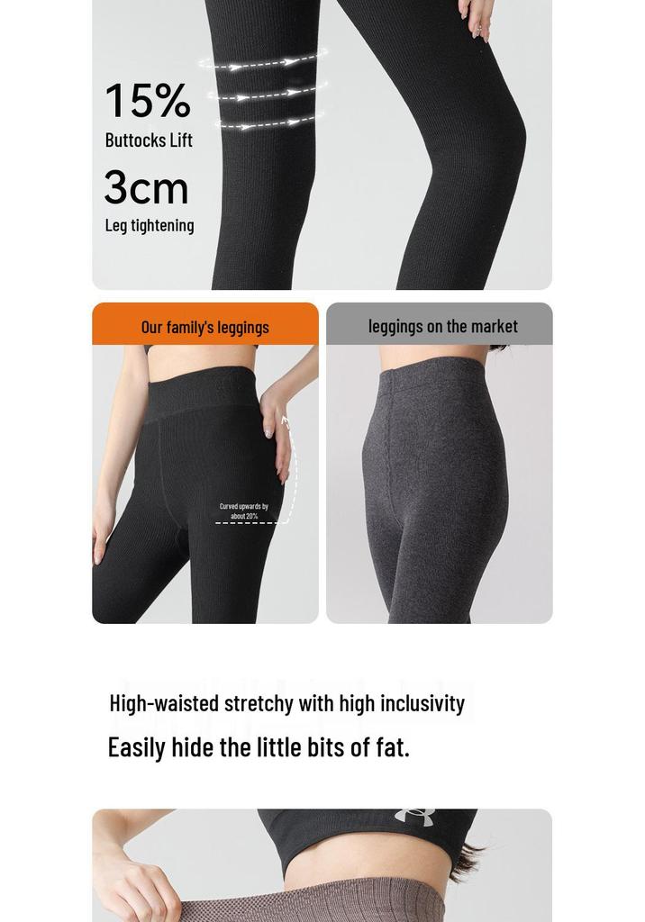 Women's Black Pressure Socks with Fleece: Thick, Micro-Pressure, Non-Slip Footed Pantyhose for Spring, Autumn, Winter