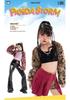 Set alla moda con giacca in pelliccia e pantaloni lunghi a stampa leopardo per performance di danza jazz per bambine