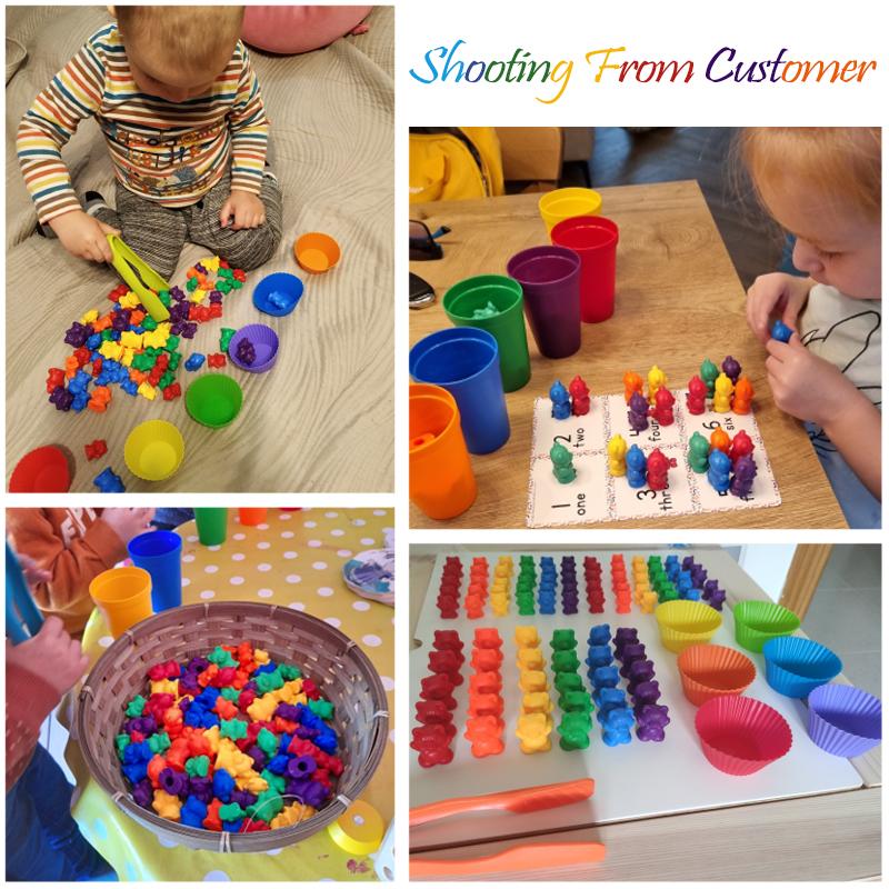 Giocattoli Montessori Allenamento Motricità Fine Colori Ordinamento Cognitivo Giochi di Conteggio e Abbinamento Parrocchia Materiali per l'Apprendimento Aperto Educazione Domestica