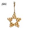 Wooden Beads Hanging Toy Star Parrot Toy, Five-pointed Chewing Bird for African Grey Cockatoos Macaws, Cage Accessories Wood