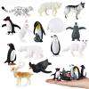 Educacional Urso Polar Raposa Coelho Rena Lobo Modelo Animal Ártico Miniaturas Pinguim