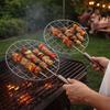 Round BBQ Mesh Non-Stick Wire Roaster Roasting Rack Grilled Meat Net  Picnic