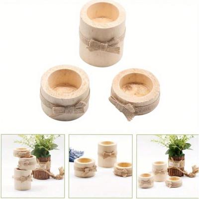 Wooden Candle Holder with Multiple Sizes Rustic Tealight and Votive Design for Home Decor Natural Log Style Excluding Candles