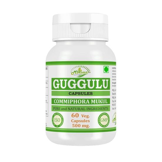 Morsan Nutraveda Guggulu (Commiphora Mukul)| 60 x 500 mg Veg Capsules | Helps Maintain Lipid Balance | Herbal High-Potency Formula