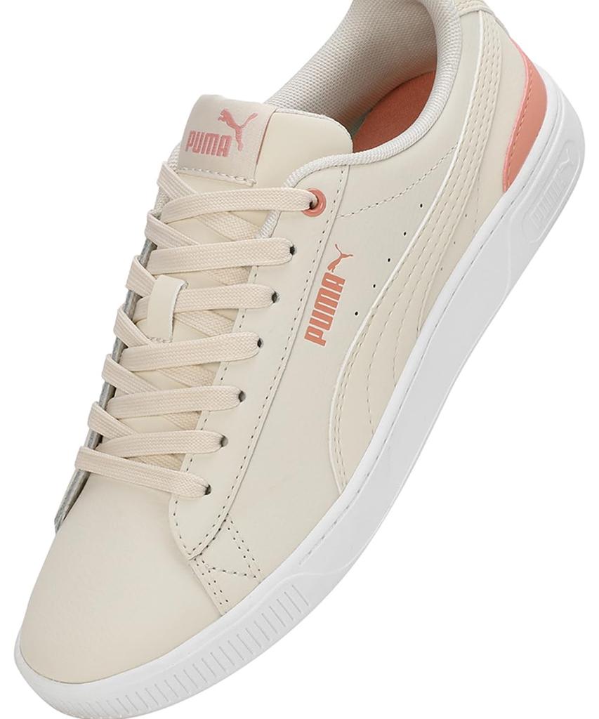 PUMA Vicky V3 Leather 2024 Alpine Peach White Size cm Sneakers, 383115, Women's, Fall/Winter Colors Snow/Diva (17), 25.0