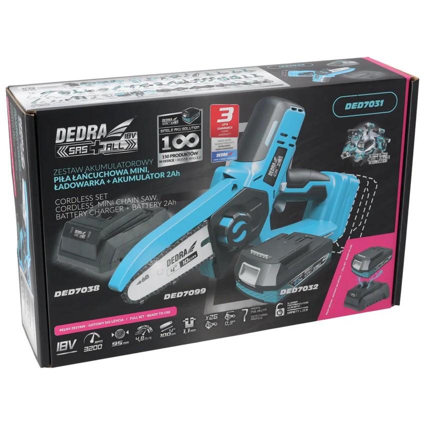 Battery Chain Saw 10Cm 1*2.0Ah Sas+All - Ded7031
