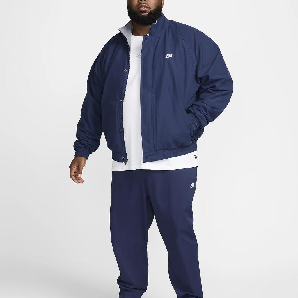 Nike Club Fleece Futura Woven Stand Collar Zip Casual Jacket Men Jackets Midnight-Navy White FZ0656-410