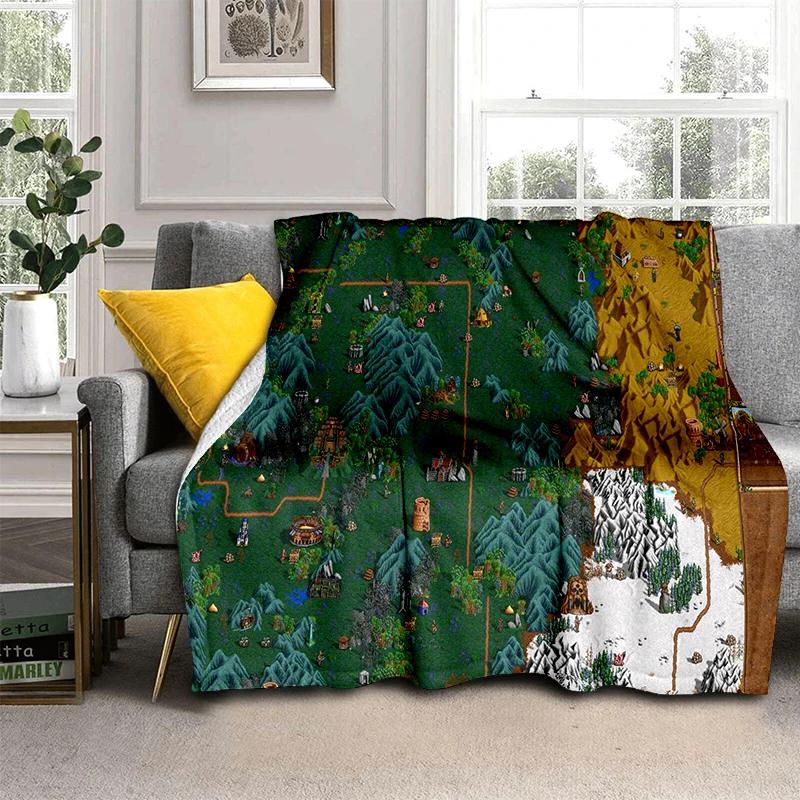 HOMM3 Heroes of Might and Magic Map 29 Style New Treasure Chest Blanket,Soft Throw Blanket for Home Bedroom Bed Sofa Travel Kid
