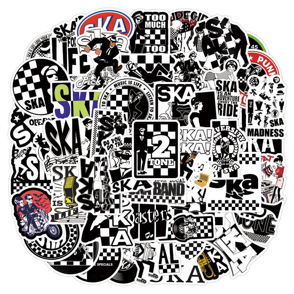 55 Waterproof Cartoon Ska Music Stickers for Planner, Water Cup, and Computer Decoration