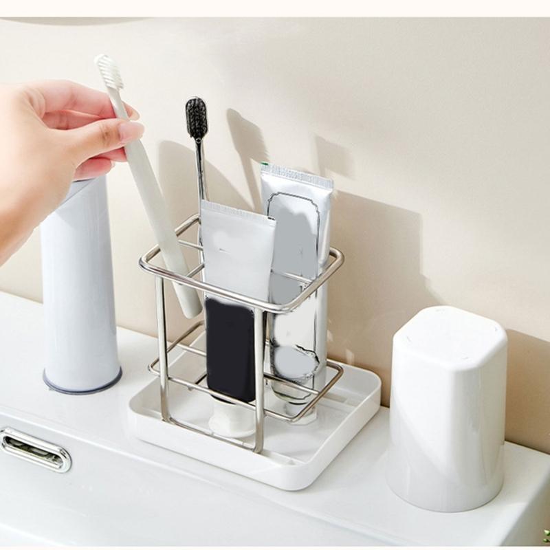 Toothbrush And Toothpaste Stand With Quick Drying Designs For Keeping Bathroom Clean And Tidying
