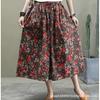 Cotton Linen Skirts for Women Fashion Casual Bohemian Y2k Print Long Skirt Summer Vintage Maxi Bottom Saias Woman Clothes Faldas