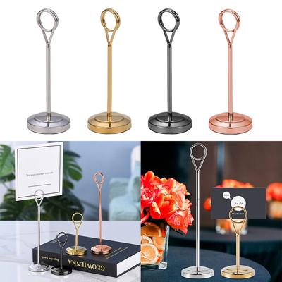 Desktop Decoration Photo Clip Students Gift Stainless Steel Card Holder Memo Postcard Picture Clip Round Paper Stand
