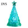 Shimmering Holiday Desktop Decor Glowing Christmas Tree Night Light, Mini Lighted with Star, Indoor Modern Minimalist Atmosphere Faux Crystal Tabletop