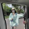 Women's Pink Striped Cardigan Jacket - Long-Sleeved Spring Sun Protection Outerwear