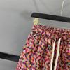 Minimalistische Pendler Sommer Neue Hosen Damen Batik Kordelzug Elastisch Hoher Bund Tasche Locker Atmungsaktiv Lässig Gerade Hosen