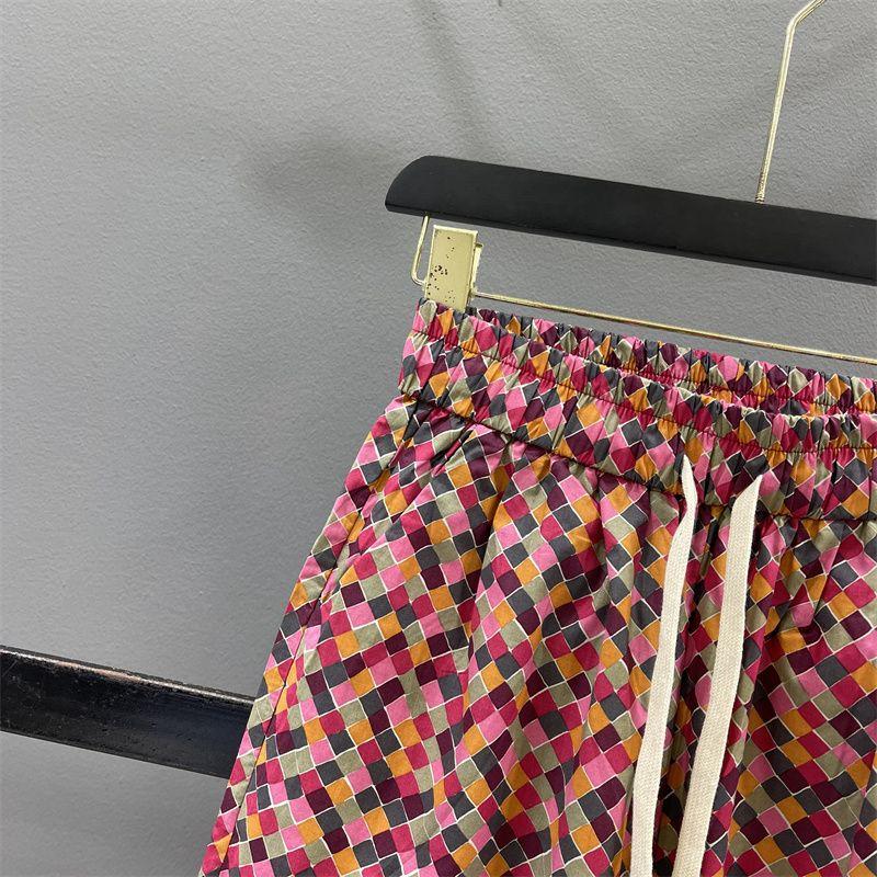 Minimalistische Pendler Sommer Neue Hosen Damen Batik Kordelzug Elastisch Hoher Bund Tasche Locker Atmungsaktiv Lässig Gerade Hosen