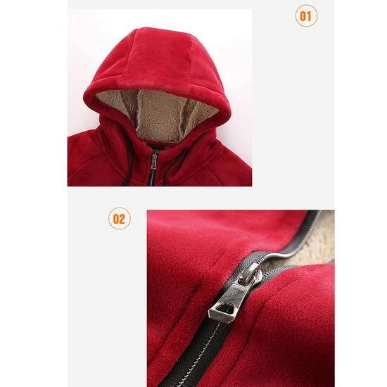 Autumn and Winter Hooded Cardigan Jacket Plus Velvet Padded Warm Jacket Plus Size Men's Jacket