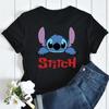 New Disney Women T-shirt Kawaii Lilo Stitch Print Tee Shirts Fashion Short Sleeve T Shirt Female Streetwear Y2k Clothes Top