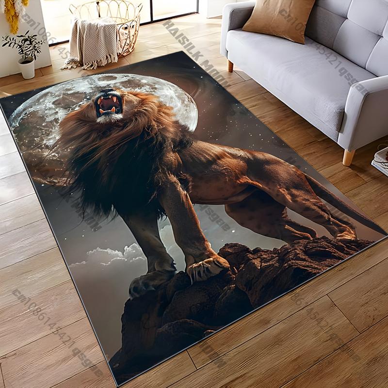 

15 Size Lion Under The Moon Carpet for Living Room Home Decor Large Area Rug Bedroom Floor Rug Non-slip Easy Washable Mat 40x60cm