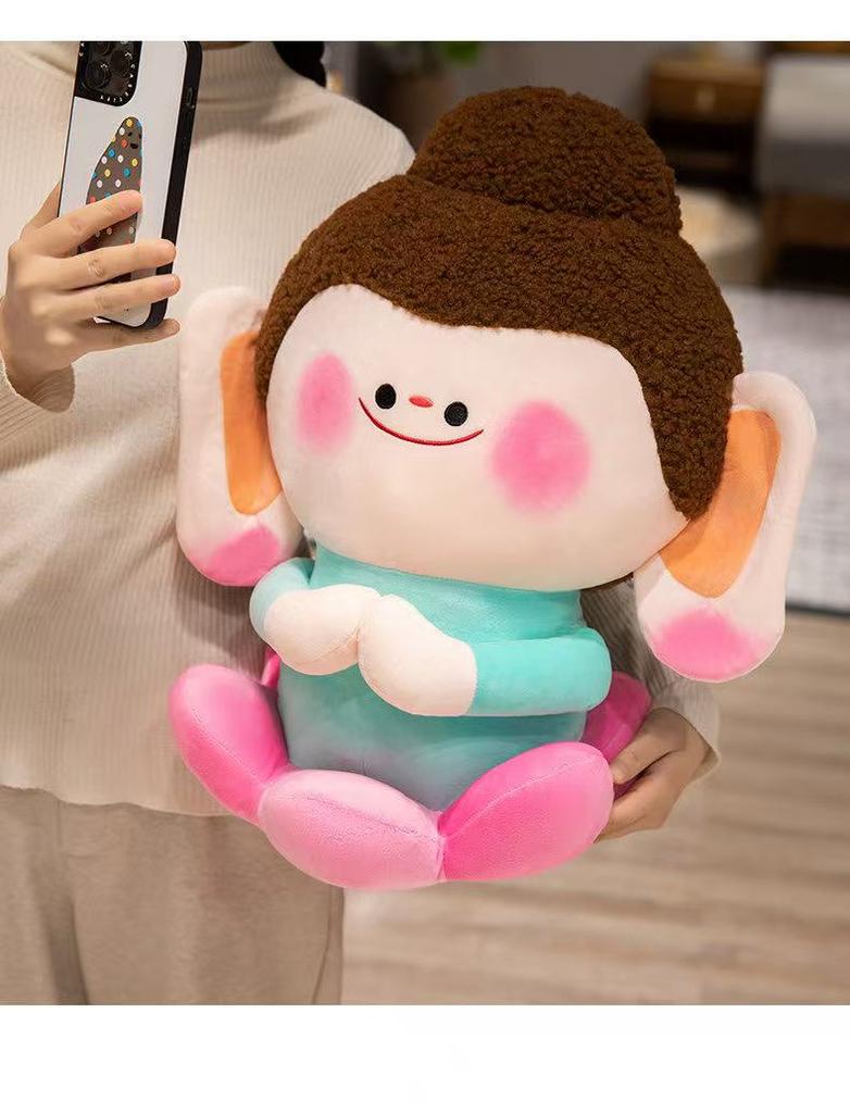 Lotus Buddha Puppe Plüschtier Cartoon Anime Niedlich Handgemachtes Kissen 3 Größen 30cm/40cm/50cm Kinderspielzeug für Thanksgiving