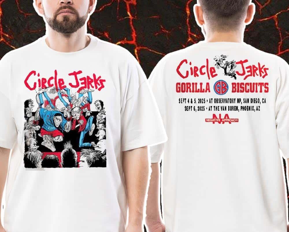 HOT NEW Circle Jerks band 2026 TOUR 2 sides T-shirt Unisex All sizes XX729 XL