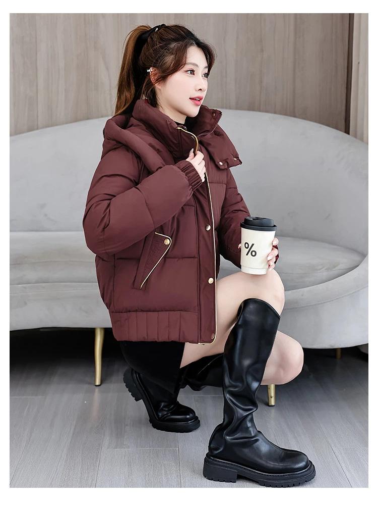 Women’s Short Hooded Windproof Thicken Warm Winter Jacket