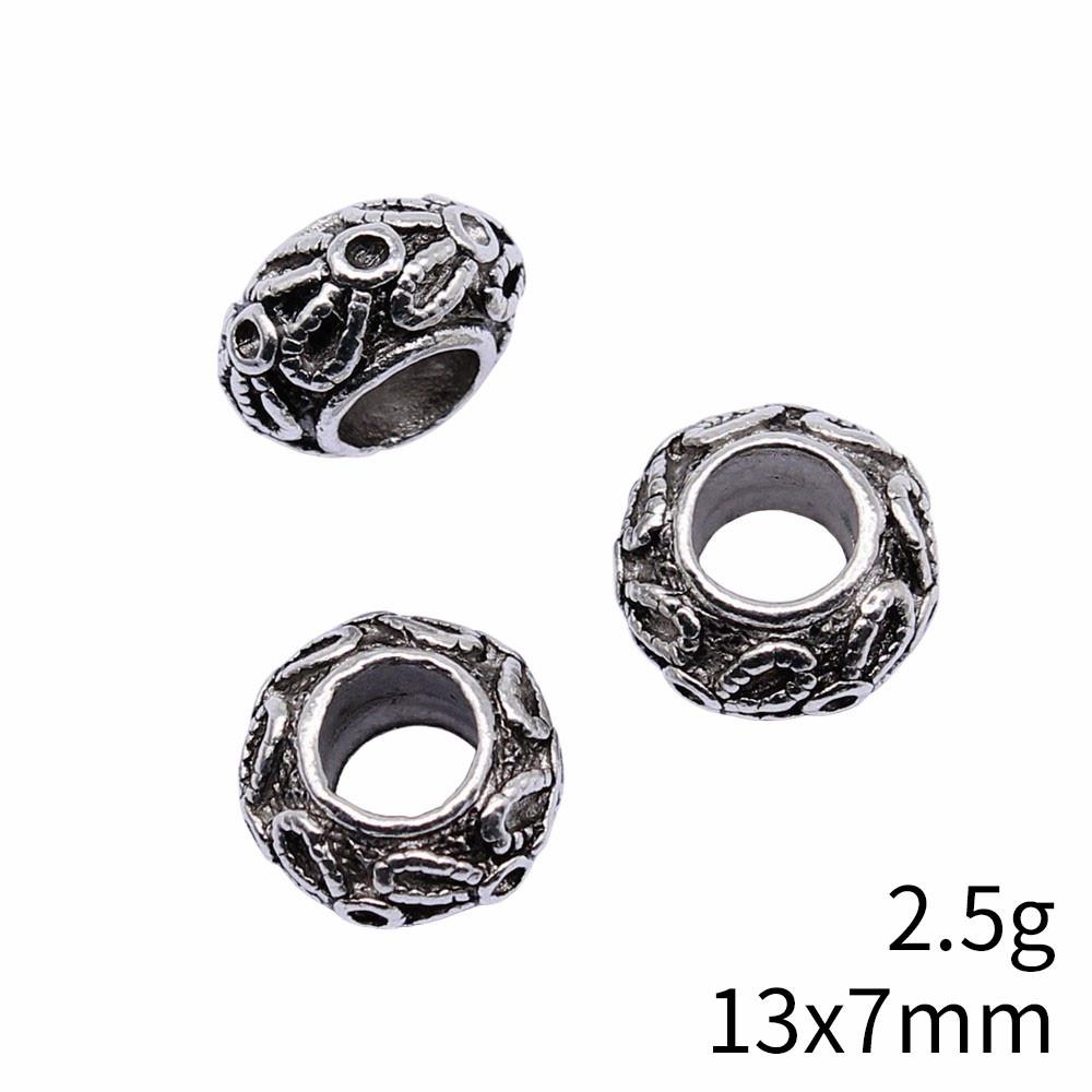 Bead Pendant Accesories Macroporous Big Hole Beads Loose Spacer Accessories Parts Metal Beads Accessories For Women