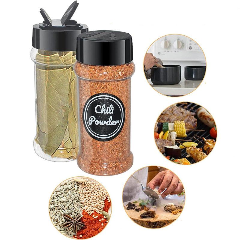 Butterfly Flip Spice Dispenser - Premium PET Spice Bottle with Double Flip Lid, Large Capacity Kitchen Seasoning Jar