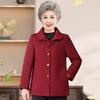 2026 Fashionable Spring/Autumn Short Jacket for Middle-Aged and Elderly Women, Stylish Lapel, Warm Grandma Jacket