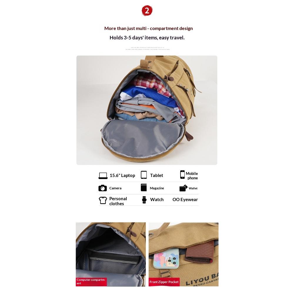 Unisex Cylindrical Travel Backpack,durable Nylon Canvas Luggage Bag,casual Duffle Rucksack for Outdoor Trip and Portable Storage Packing